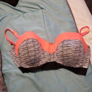 Pink and black bra